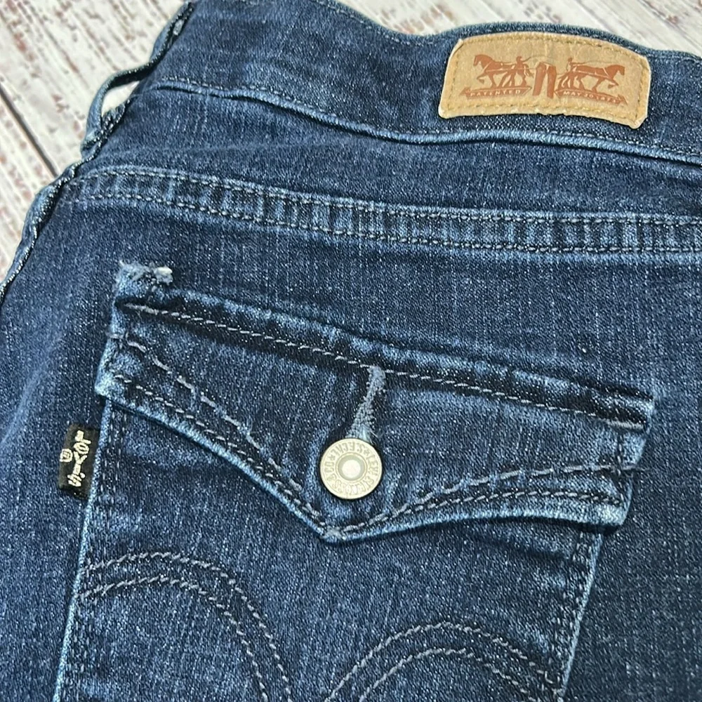 Levi's 525 Perfect Waist Jeans 4s 27x30 Womens Blue Straight Dark Denim Stretch